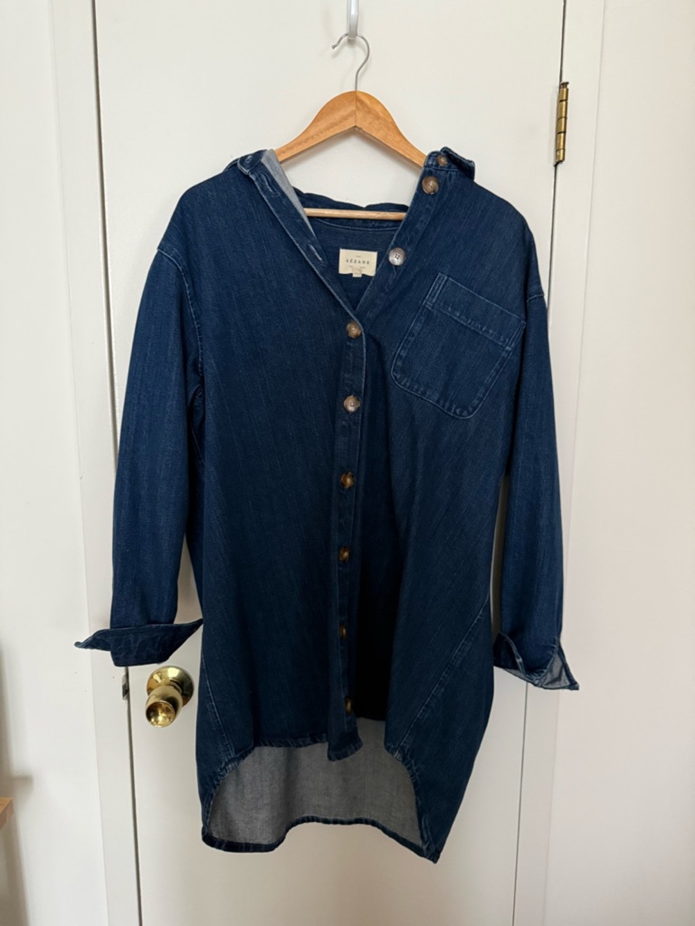 Sezane Blue Denim Shirt Dress - 40